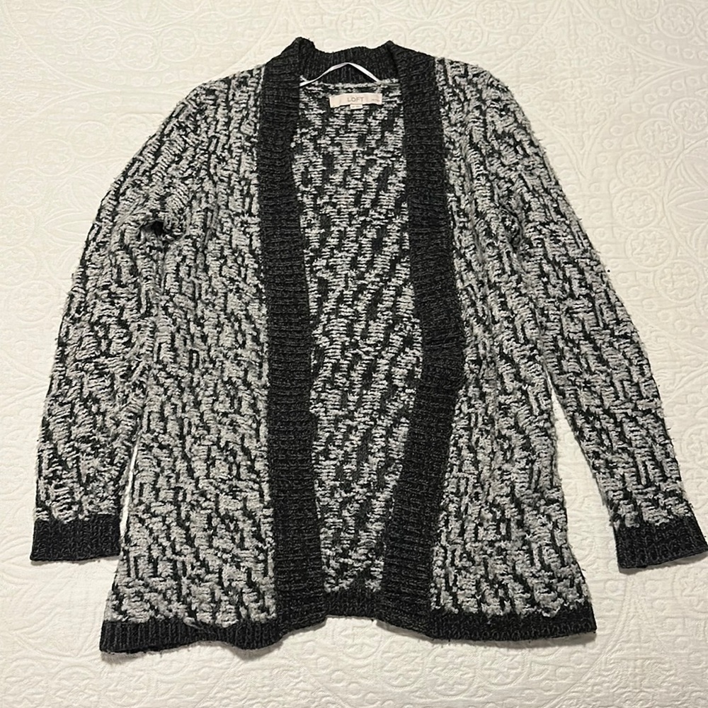 Gray/black Loft cardigan